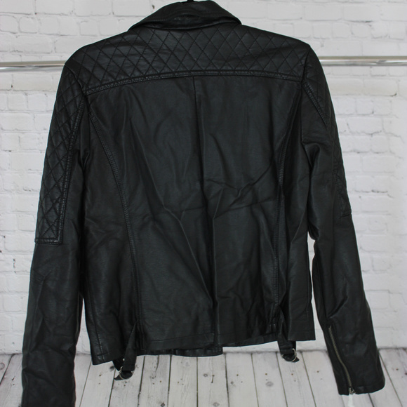 CECICO Black Faux Leather Bomber Jacket - Picture 3 of 4